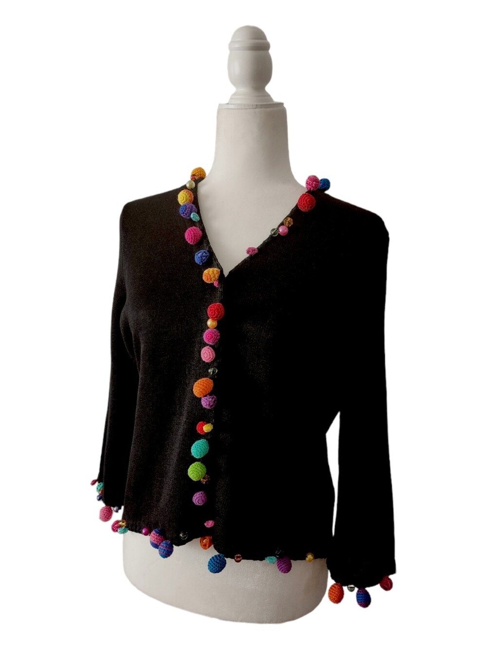 Vintage 1999 Womens Michael Simon Cardigan Sweater Valentine's Size M EUC Party